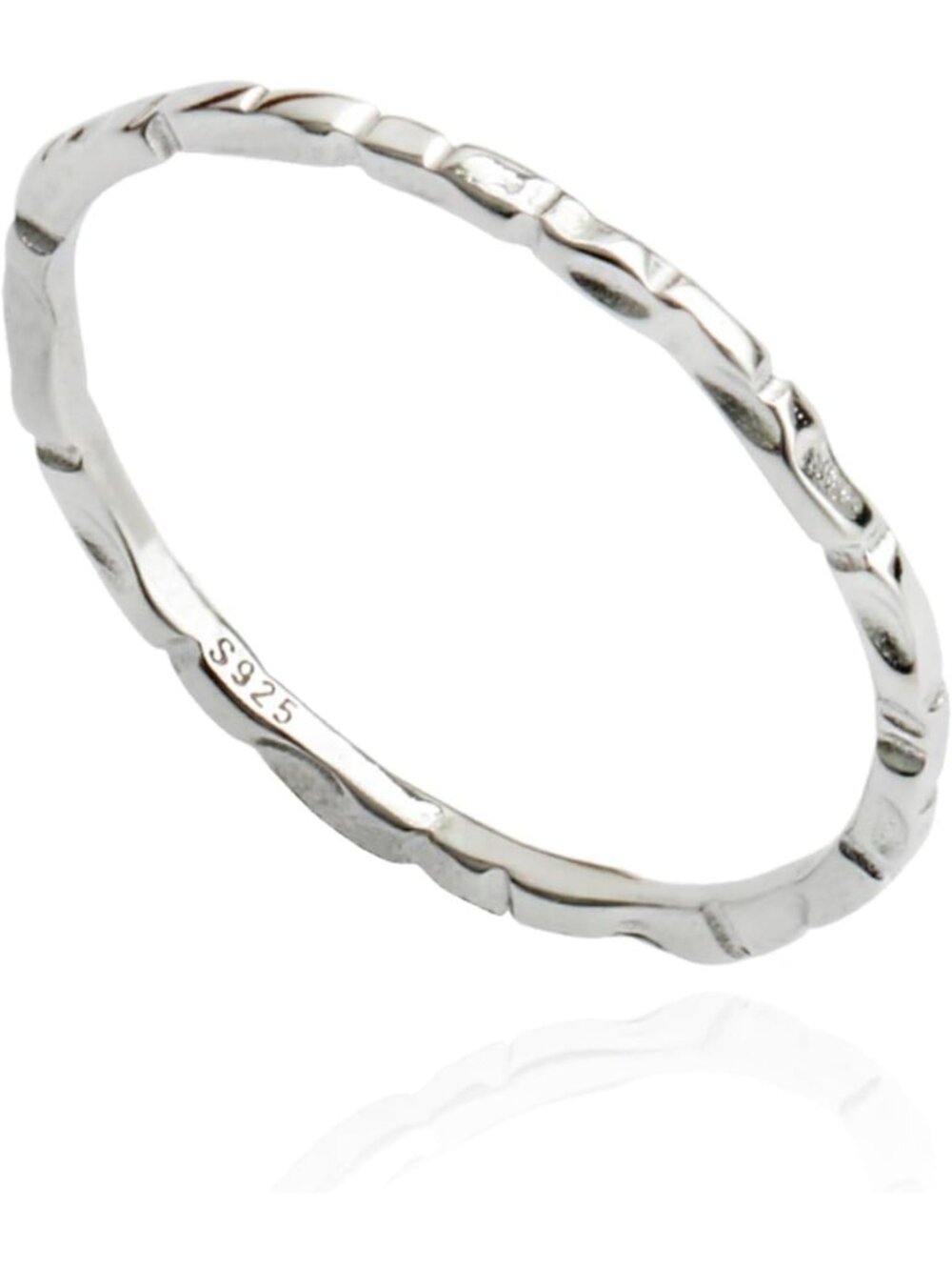 Minimalist 925 Sterling Silver Hammered Skinny Knuckle Stacking Rings - Chic